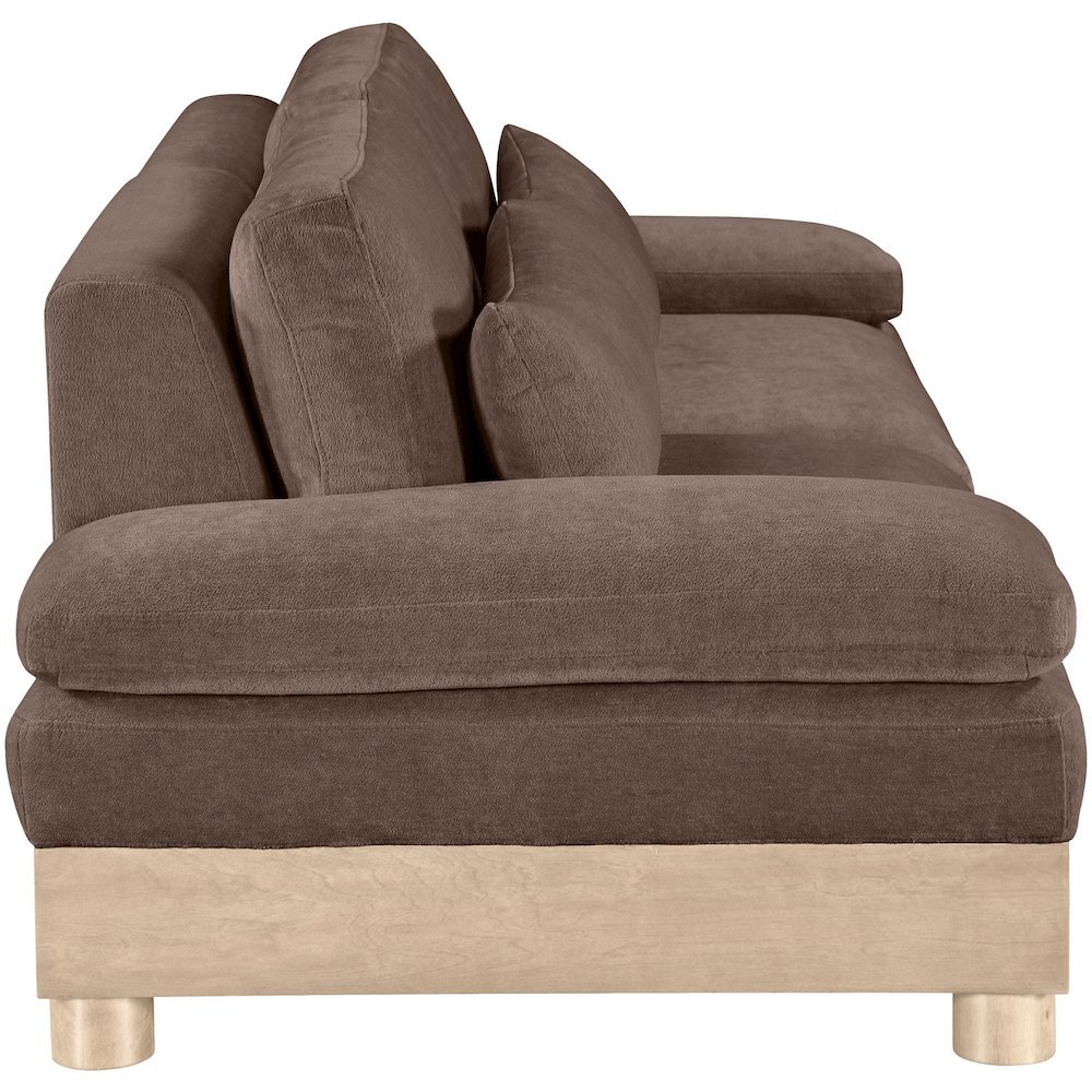 Turin 95.5" Brown Chenille Fabric Upholstered 2pc. Modular Loveseat. Picture 4