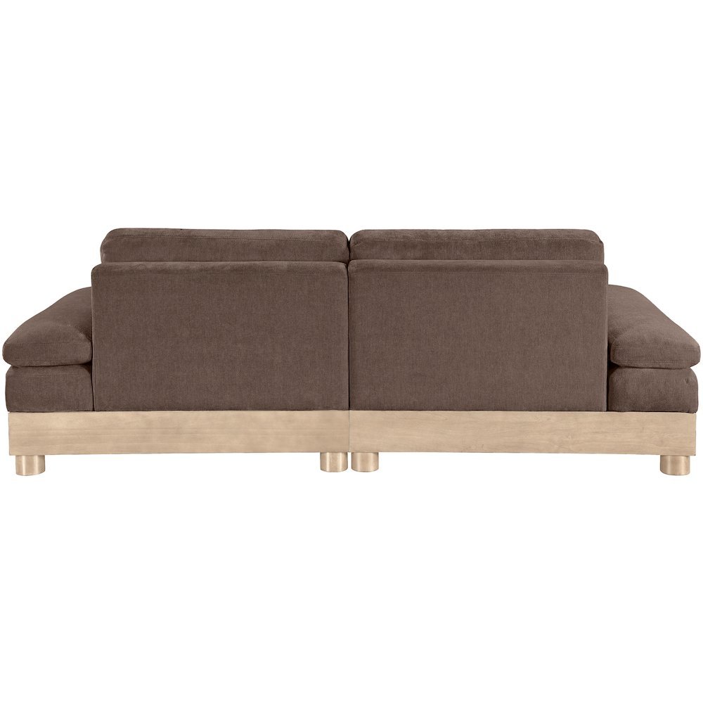 Turin 95.5" Brown Chenille Fabric Upholstered 2pc. Modular Loveseat. Picture 5