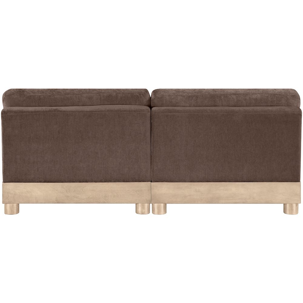 Turin 80" Brown Chenille Fabric Upholstered 2pc. Modular Loveseat. Picture 5