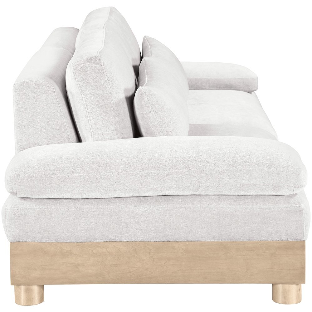 Turin 95.5" Cream Chenille Fabric Upholstered 2pc. Modular Loveseat. Picture 4