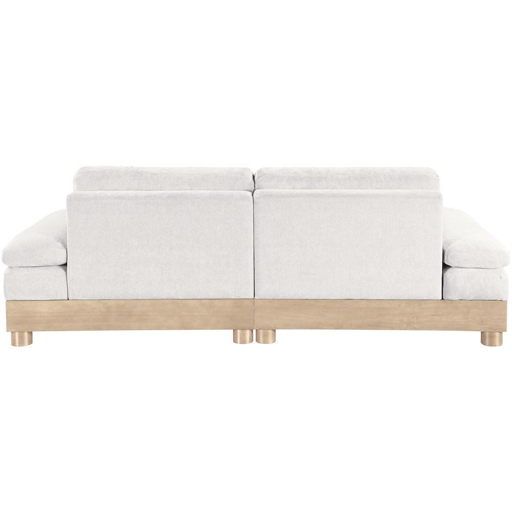 Turin 95.5" Cream Chenille Fabric Upholstered 2pc. Modular Loveseat. Picture 5