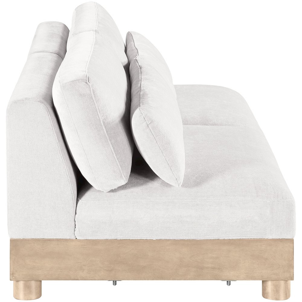 Turin 80" Cream Chenille Fabric Upholstered 2pc. Modular Loveseat. Picture 4