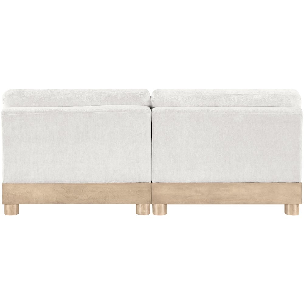 Turin 80" Cream Chenille Fabric Upholstered 2pc. Modular Loveseat. Picture 5