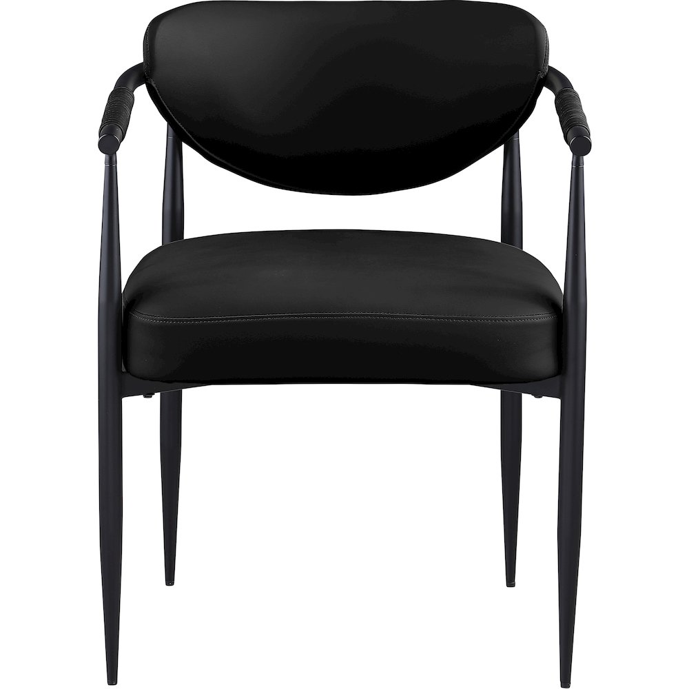 Virella Black Vegan Leather Upholstered Dining Chair, Set of 2. Picture 7