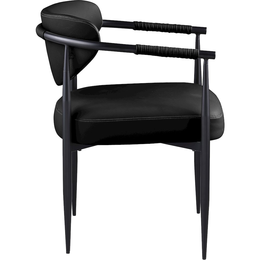 Virella Black Vegan Leather Upholstered Dining Chair, Set of 2. Picture 3