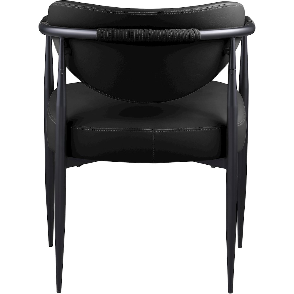Virella Black Vegan Leather Upholstered Dining Chair, Set of 2. Picture 4