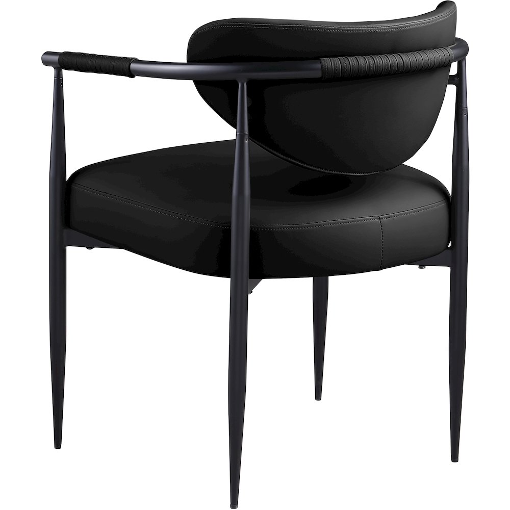 Virella Black Vegan Leather Upholstered Dining Chair, Set of 2. Picture 5