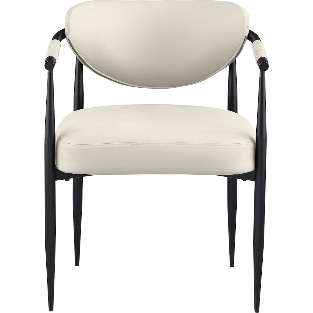 Virella Cream Vegan Leather Upholstered Dining Chair, Set of 2. Picture 7