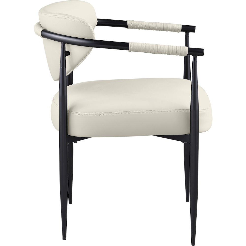 Virella Cream Vegan Leather Upholstered Dining Chair, Set of 2. Picture 3