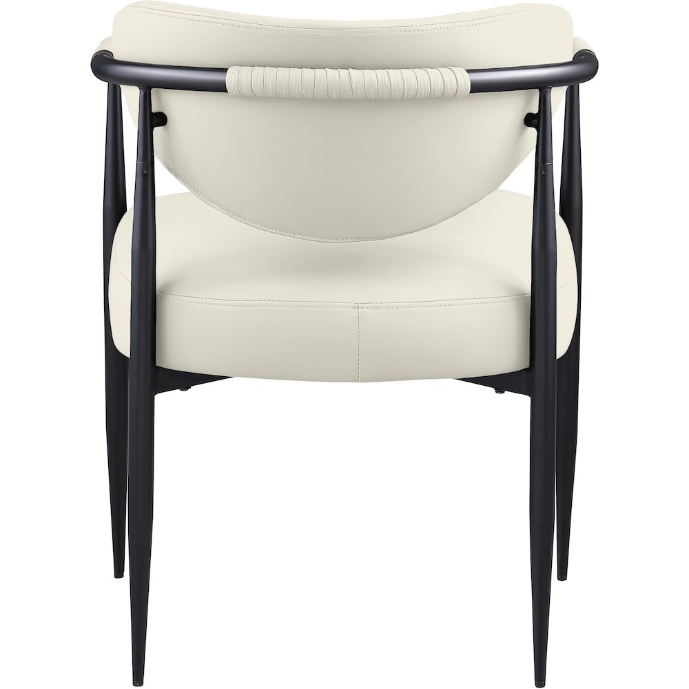 Virella Cream Vegan Leather Upholstered Dining Chair, Set of 2. Picture 4