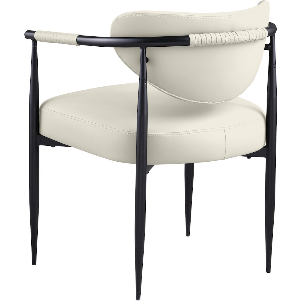 Virella Cream Vegan Leather Upholstered Dining Chair, Set of 2. Picture 5