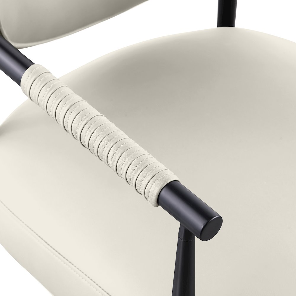 Virella Cream Vegan Leather Upholstered Dining Chair, Set of 2. Picture 6