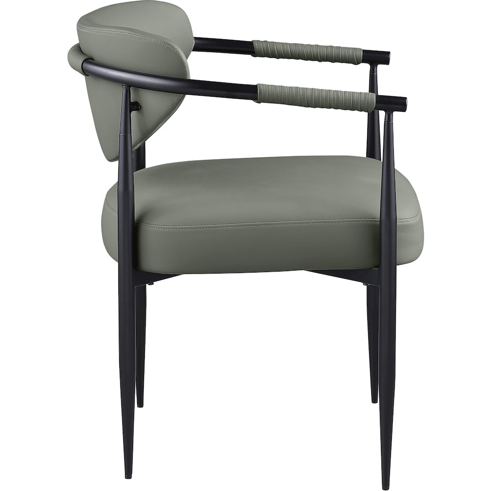 Virella Olive Vegan Leather Upholstered Dining Chair, Set of 2. Picture 3