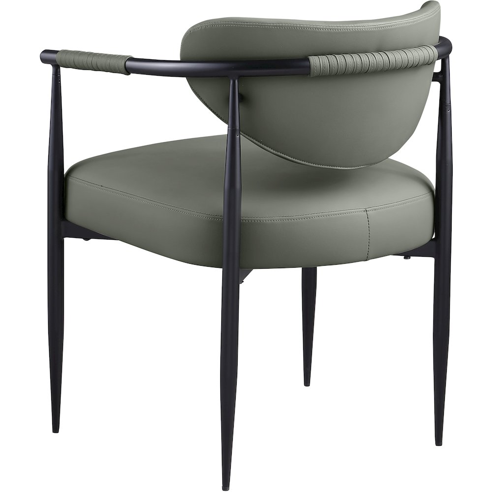 Virella Olive Vegan Leather Upholstered Dining Chair, Set of 2. Picture 5