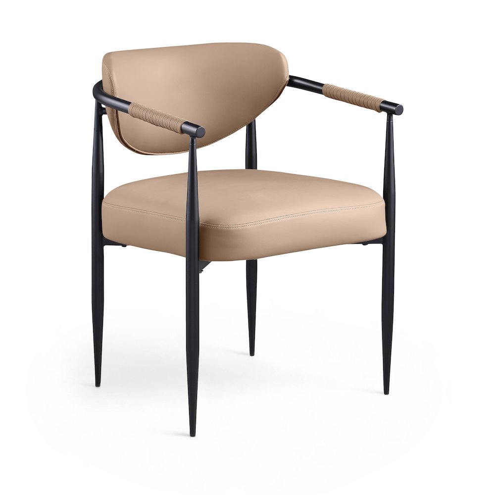 Virella Tan Vegan Leather Upholstered Dining Chair, Set of 2. Picture 2