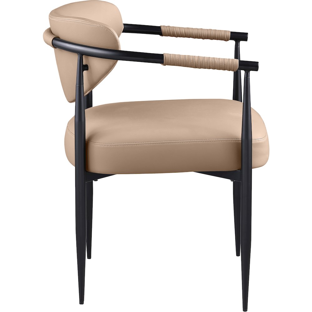 Virella Tan Vegan Leather Upholstered Dining Chair, Set of 2. Picture 3