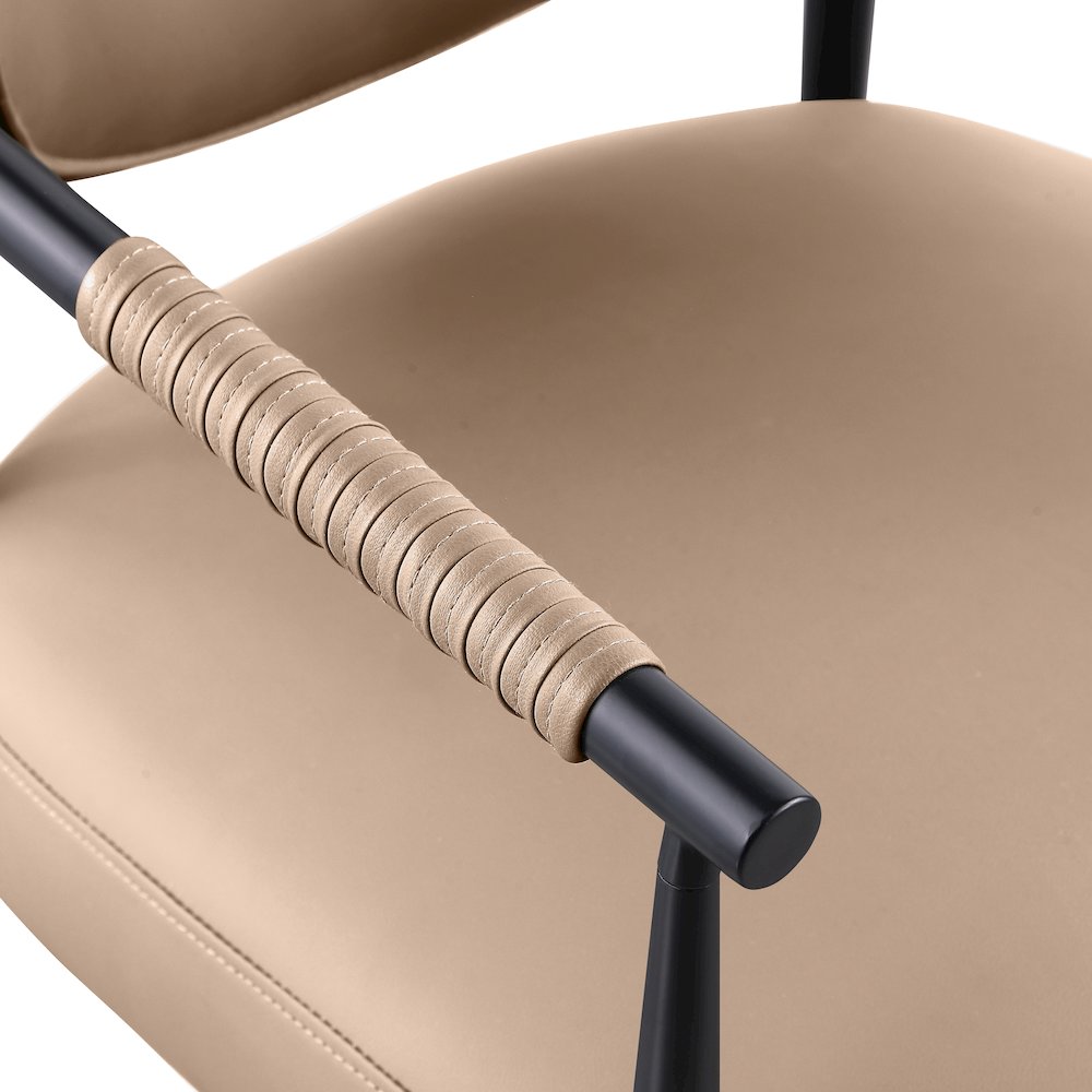 Virella Tan Vegan Leather Upholstered Dining Chair, Set of 2. Picture 6