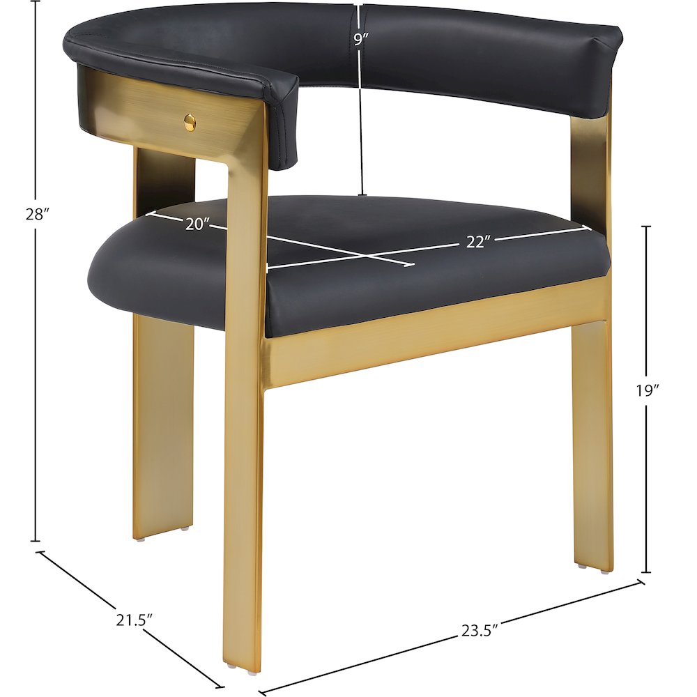 Romeo Black Vegan Leather Dining Chair, Set of 2. Picture 7