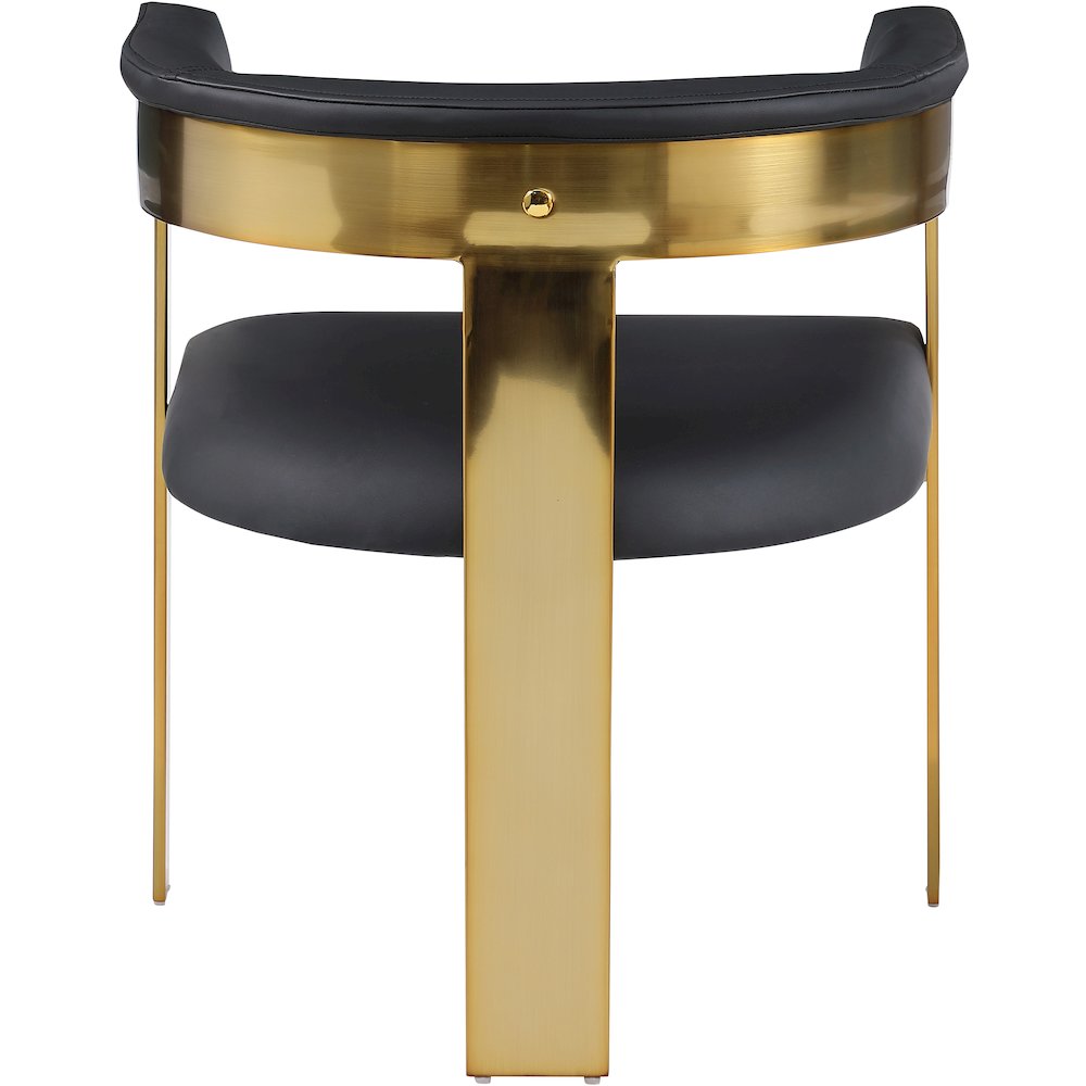 Romeo Black Vegan Leather Dining Chair, Set of 2. Picture 2