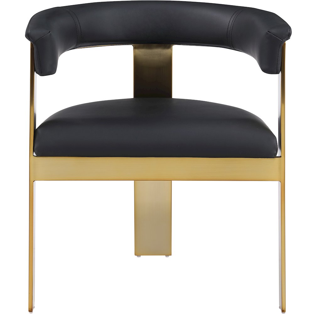 Romeo Black Vegan Leather Dining Chair, Set of 2. Picture 3