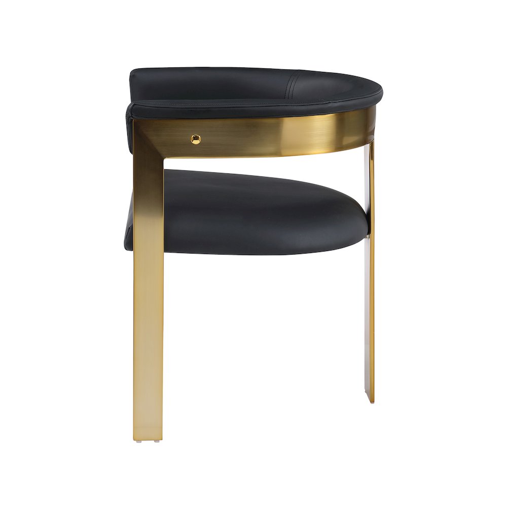 Romeo Black Vegan Leather Dining Chair, Set of 2. Picture 4