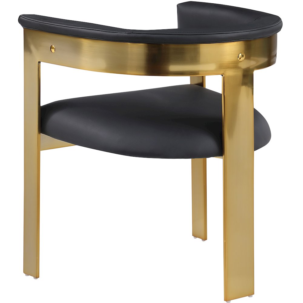 Romeo Black Vegan Leather Dining Chair, Set of 2. Picture 5