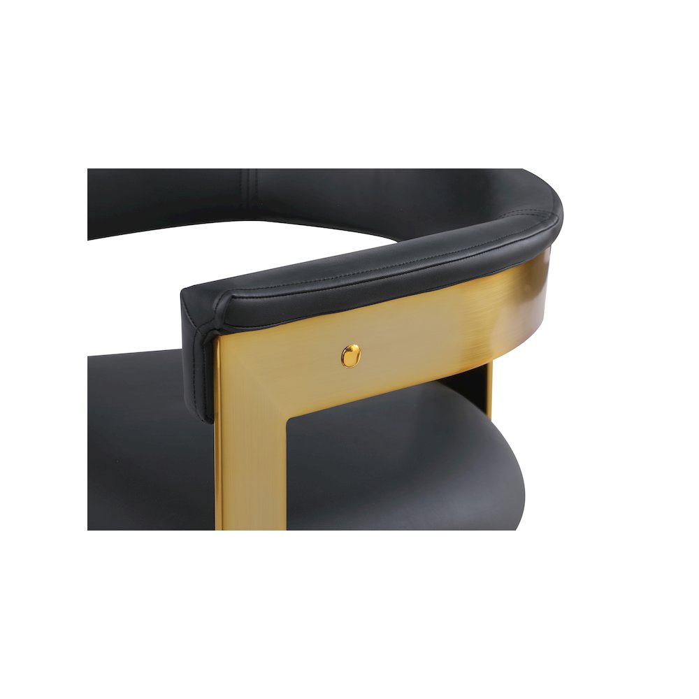 Romeo Black Vegan Leather Dining Chair, Set of 2. Picture 6