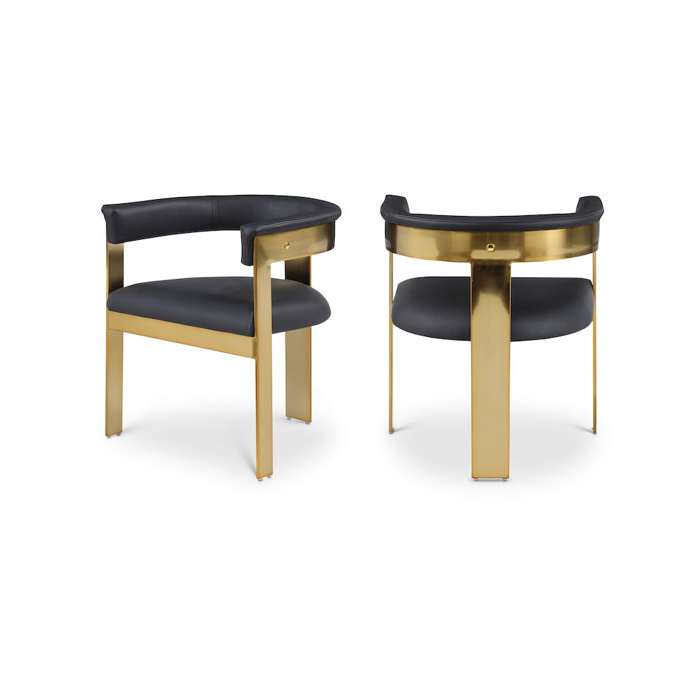 Romeo Black Vegan Leather Dining Chair, Set of 2. Picture 1