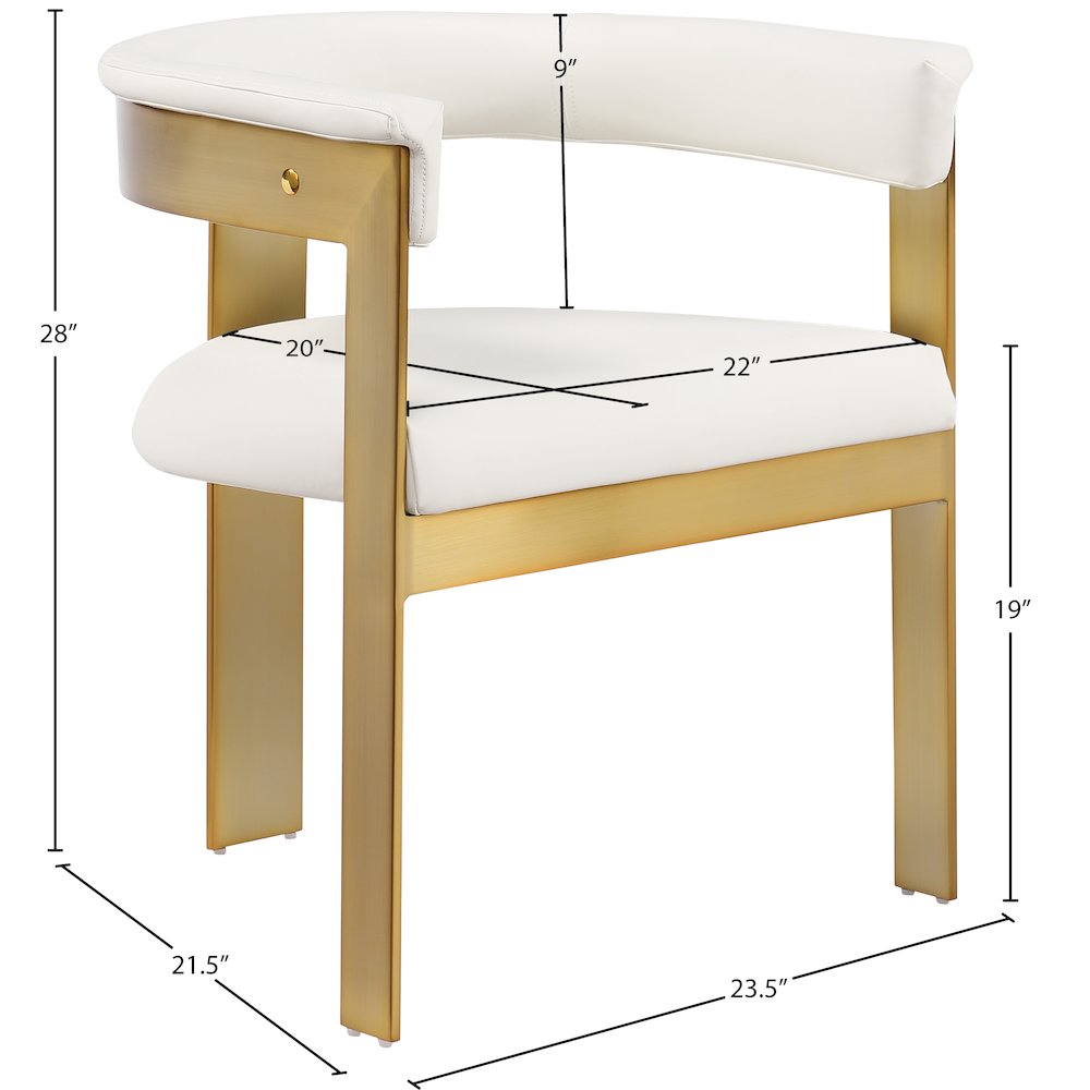 Romeo Cream Vegan Leather Dining Chair, Set of 2. Picture 7