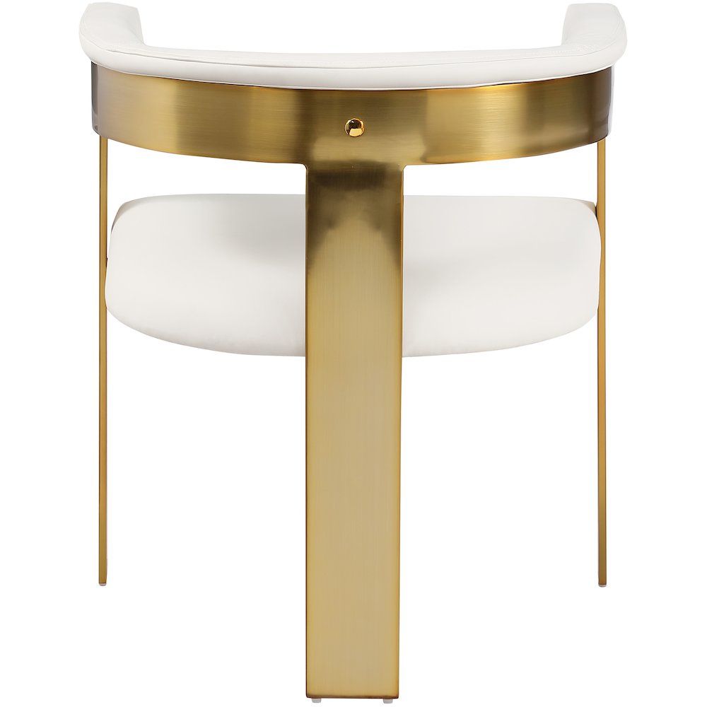Romeo Cream Vegan Leather Dining Chair, Set of 2. Picture 2