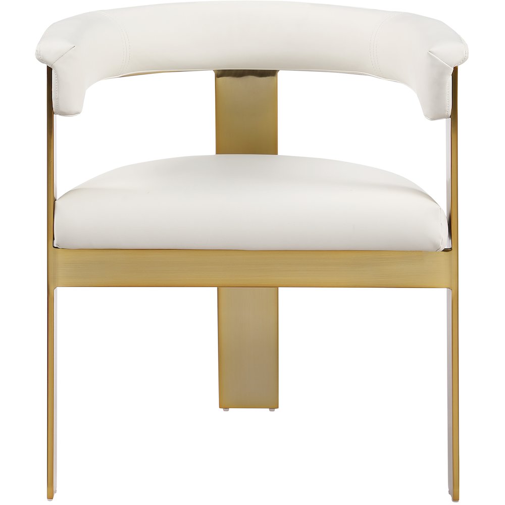 Romeo Cream Vegan Leather Dining Chair, Set of 2. Picture 3
