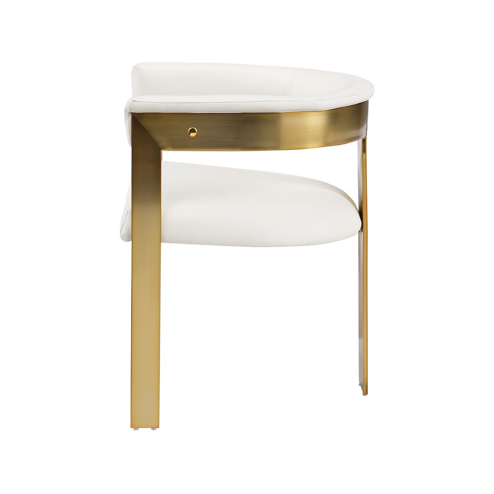 Romeo Cream Vegan Leather Dining Chair, Set of 2. Picture 4