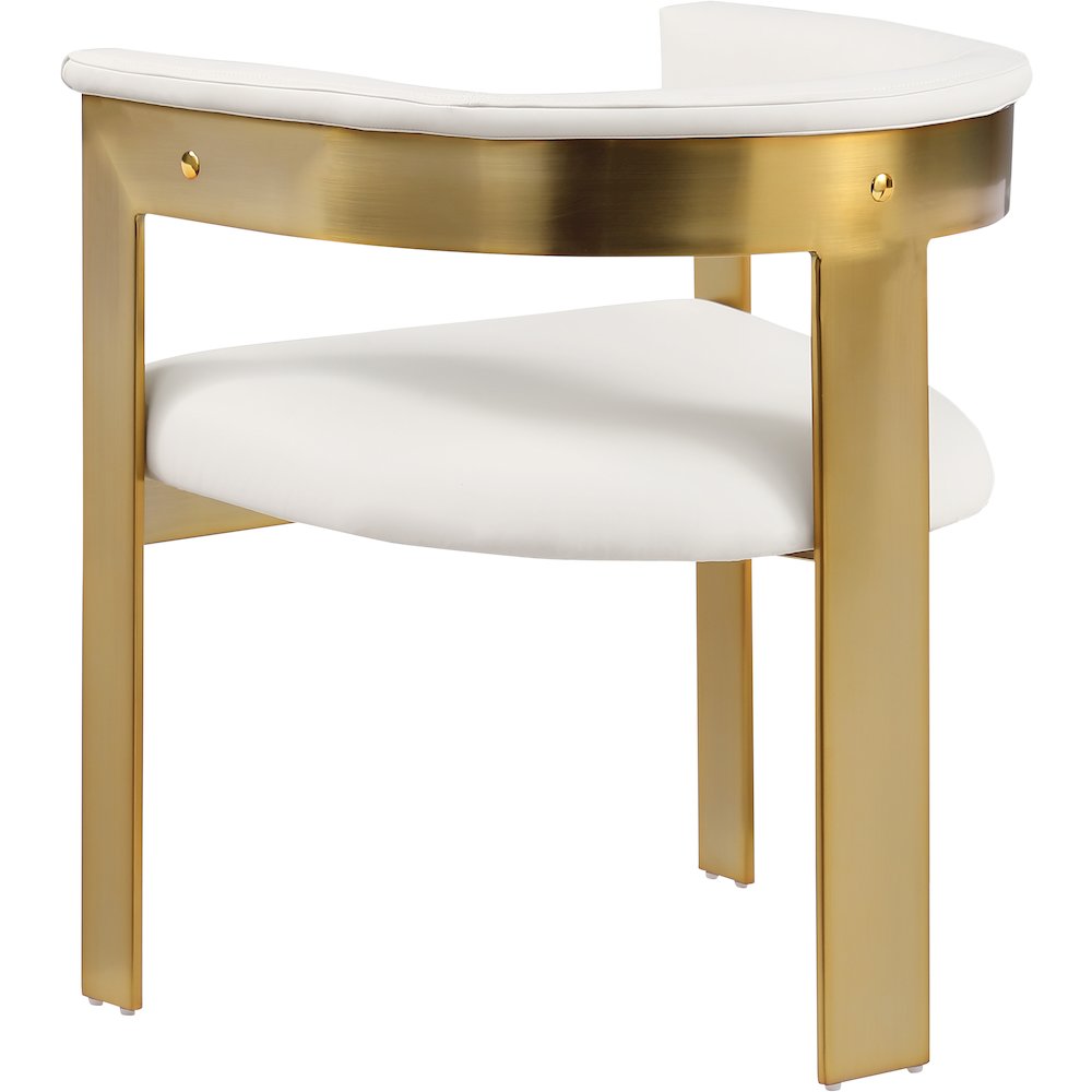 Romeo Cream Vegan Leather Dining Chair, Set of 2. Picture 5