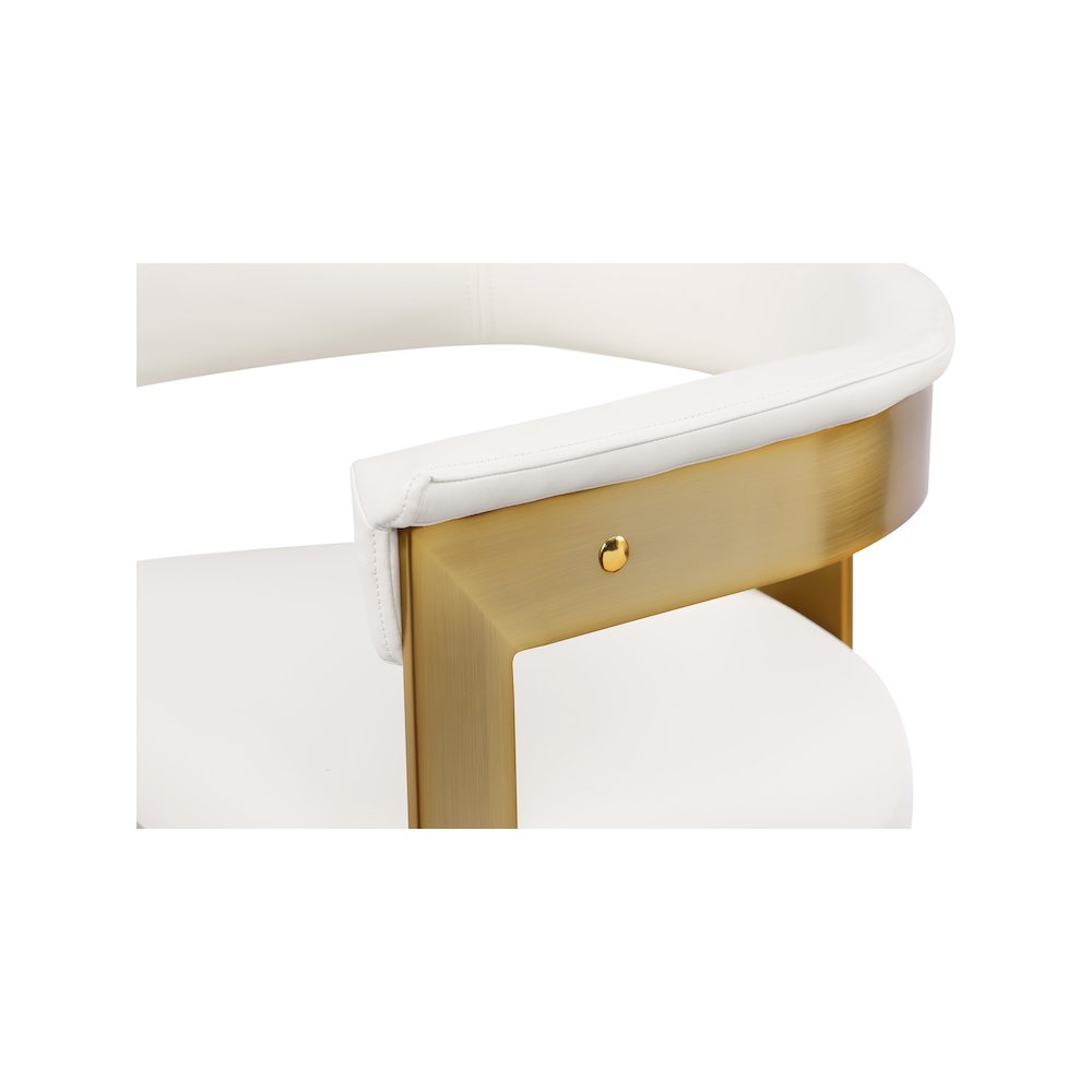 Romeo Cream Vegan Leather Dining Chair, Set of 2. Picture 6