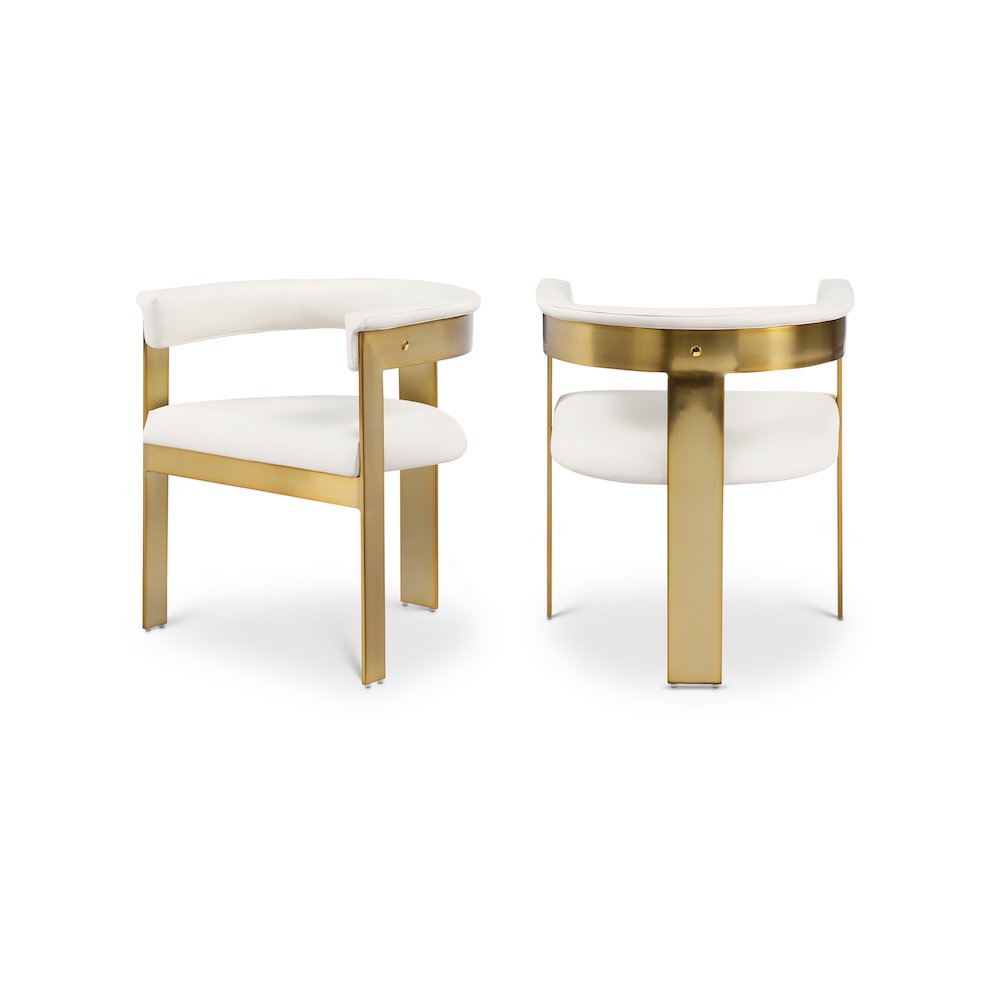 Romeo Cream Vegan Leather Dining Chair, Set of 2. Picture 1