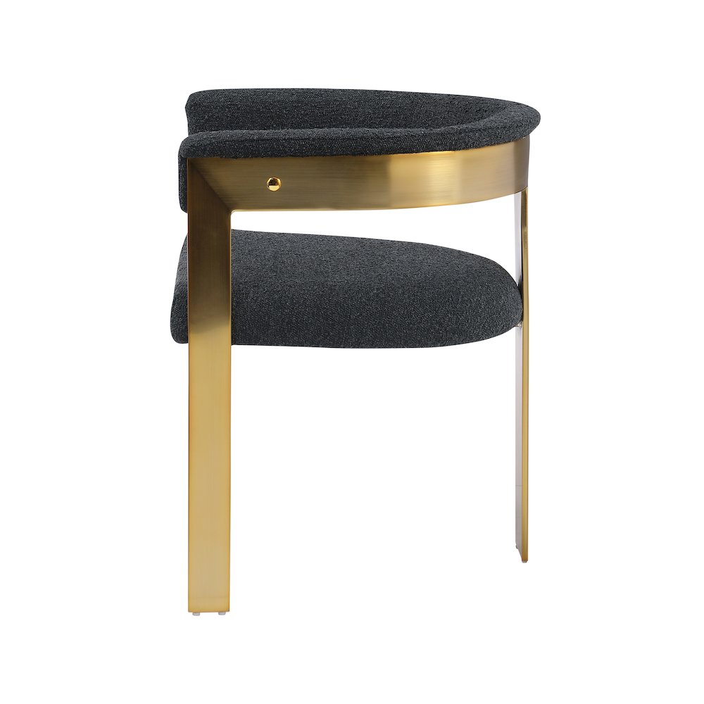 Romeo Black Boucle Fabric Dining Chair, Set of 2. Picture 4