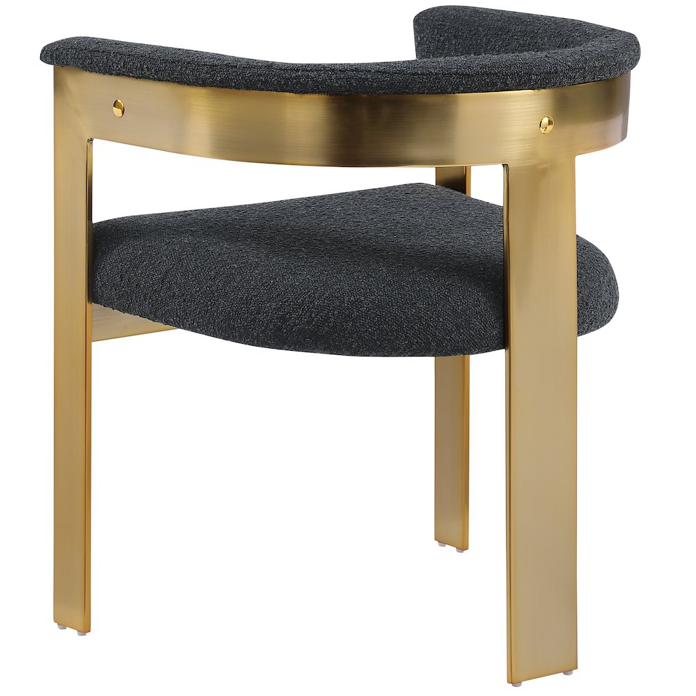 Romeo Black Boucle Fabric Dining Chair, Set of 2. Picture 5