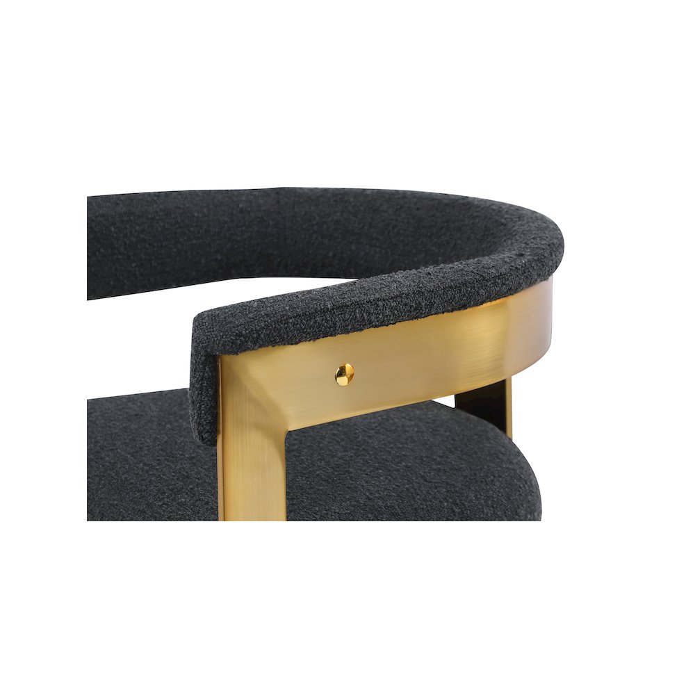 Romeo Black Boucle Fabric Dining Chair, Set of 2. Picture 6