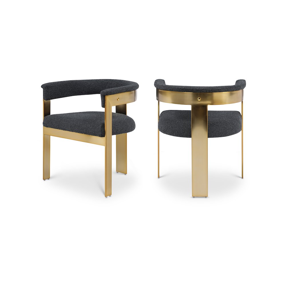 Romeo Black Boucle Fabric Dining Chair, Set of 2. Picture 1