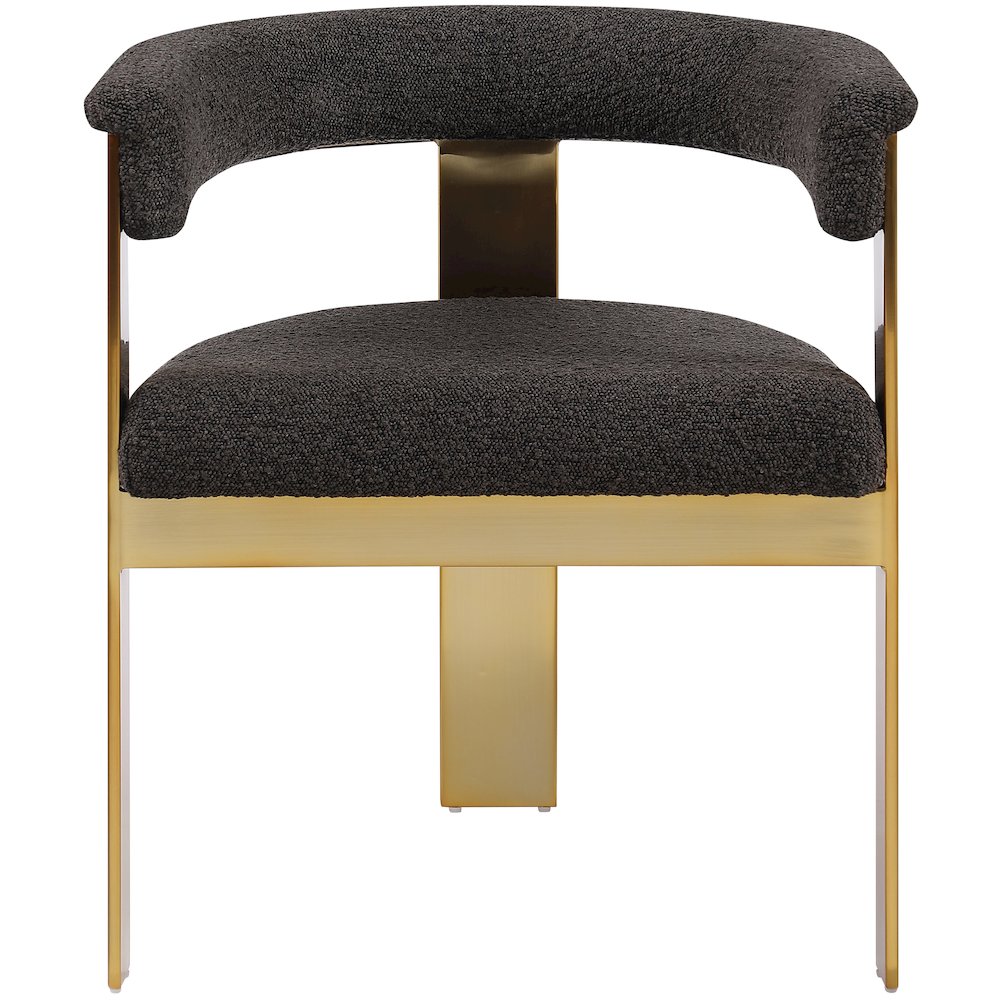 Romeo Brown Boucle Fabric Dining Chair, Set of 2. Picture 3