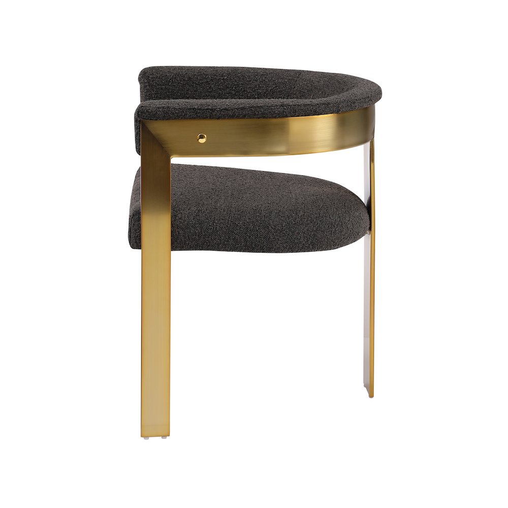 Romeo Brown Boucle Fabric Dining Chair, Set of 2. Picture 4