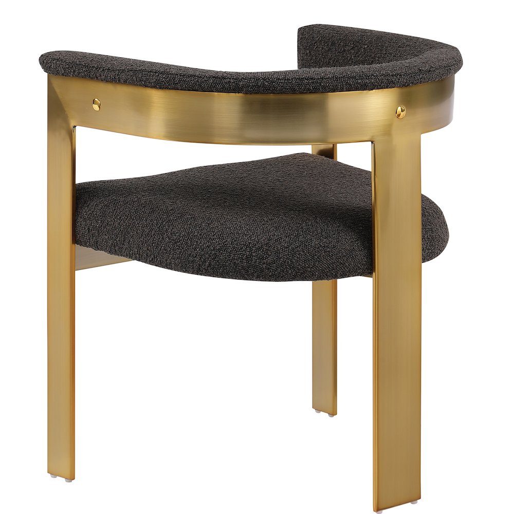 Romeo Brown Boucle Fabric Dining Chair, Set of 2. Picture 5