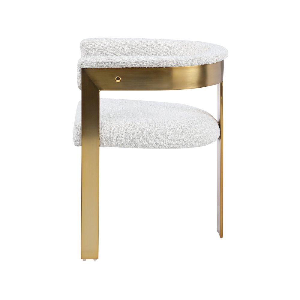 Romeo Cream Boucle Fabric Dining Chair, Set of 2. Picture 4