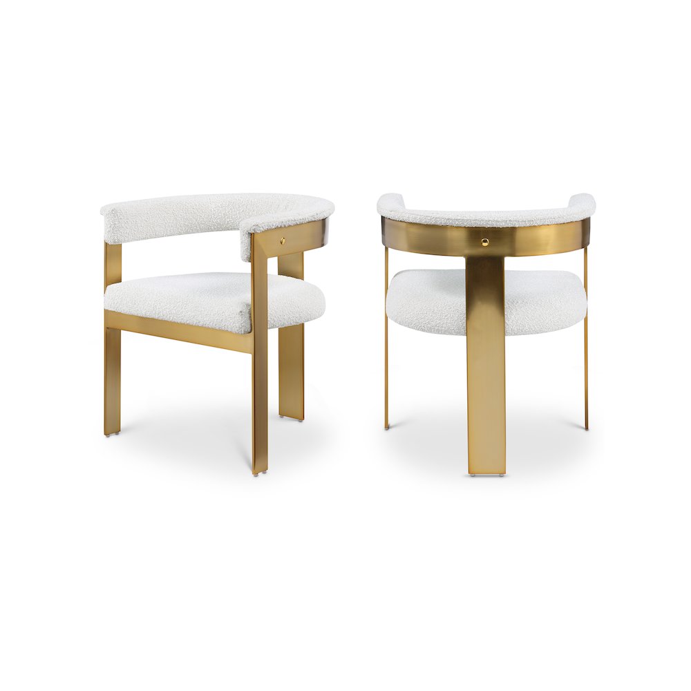 Romeo Cream Boucle Fabric Dining Chair, Set of 2. Picture 1