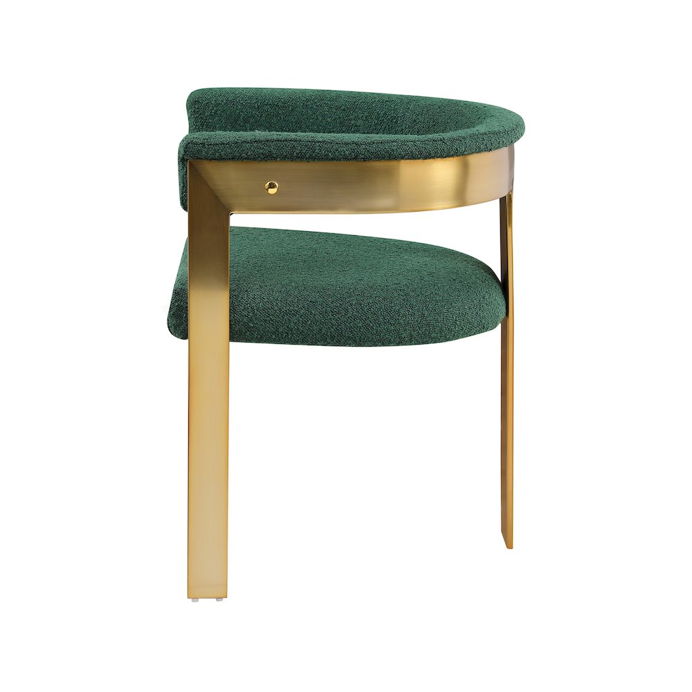 Romeo Green Boucle Fabric Dining Chair, Set of 2. Picture 4
