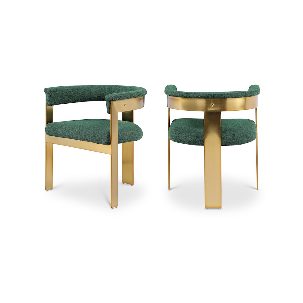 Romeo Green Boucle Fabric Dining Chair, Set of 2. Picture 1