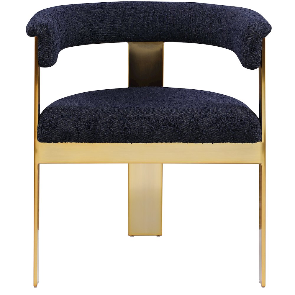 Romeo Navy Boucle Fabric Dining Chair, Set of 2. Picture 3