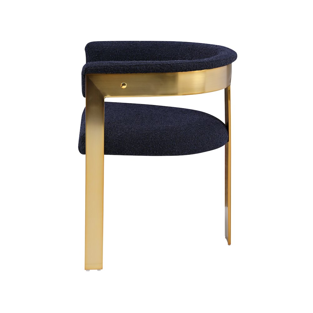 Romeo Navy Boucle Fabric Dining Chair, Set of 2. Picture 4