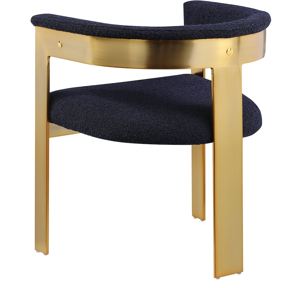 Romeo Navy Boucle Fabric Dining Chair, Set of 2. Picture 5