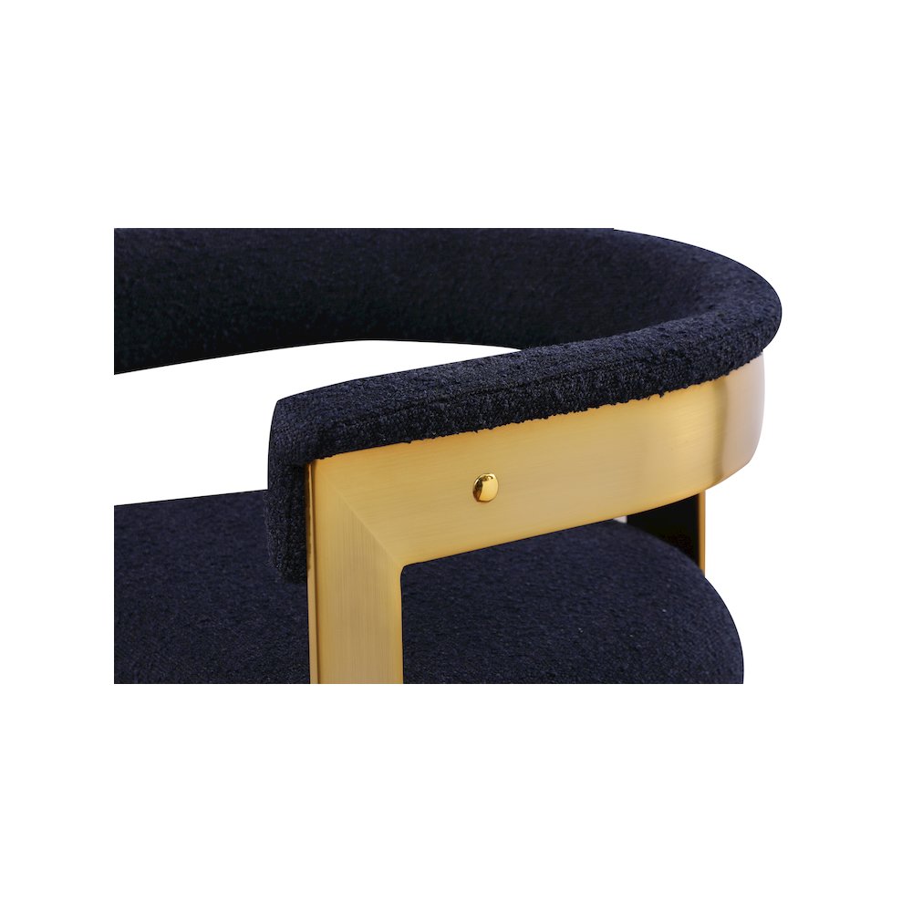 Romeo Navy Boucle Fabric Dining Chair, Set of 2. Picture 6